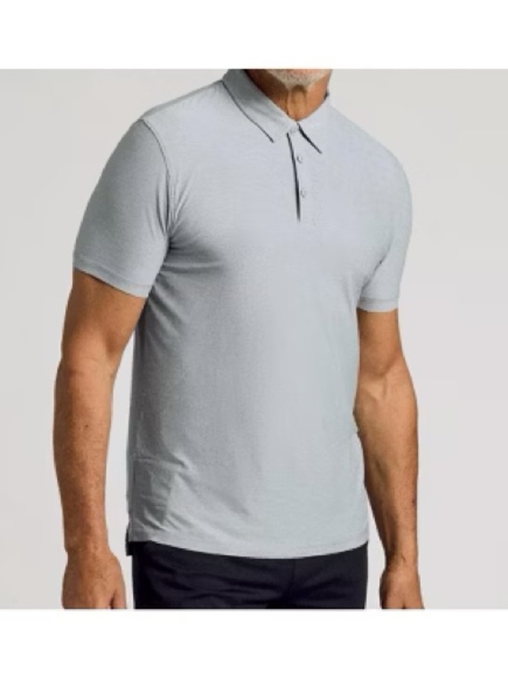True Classic Men’s Active Short Sleeve Polo in Light Heather Gray Size Large